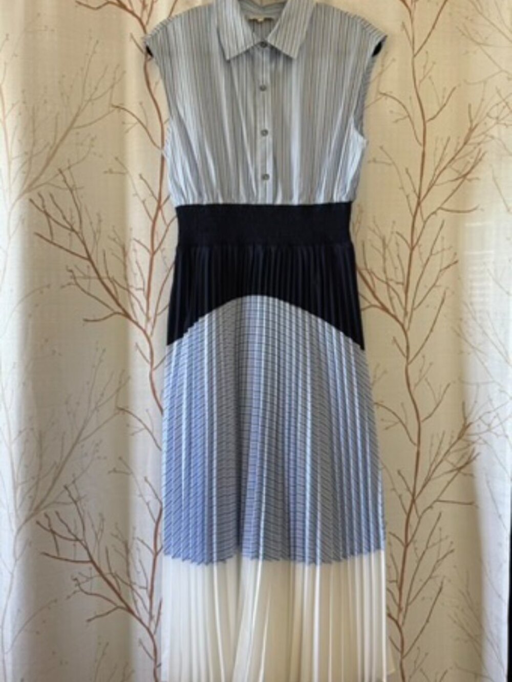 Elegant Maxi Pleated Dress Women Large - Picture 3 of 7